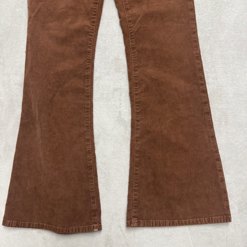 American Eagle Brown Corduroy Flare Pants High Rise Stretch Size 4 Regular - Picture 8 of 14